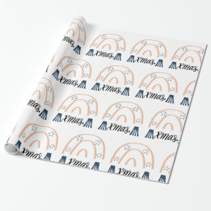 Vrolijk kerstfeest Boho Rainbow Gift Wrapping Pa Cadeaupapier