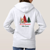 Vrolijk kerstfeest| Bomen | Schattigee kattennaam Hoodie (Achterkant)