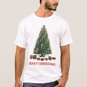 vrolijk kerstfeest. Boom (ontwerp 1) met geschenke T-shirt