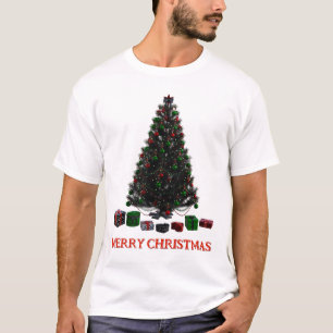 vrolijk kerstfeest. Boom (ontwerp 5) met geschenke T-shirt