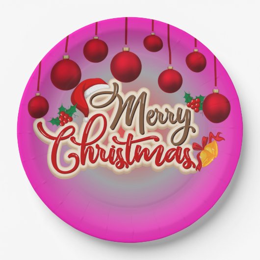 Vrolijk kerstfeest Bord (Voorkant)