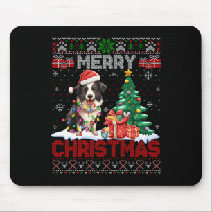 Vrolijk Kerstfeest Border Collie Hondenliefhebbers Muismat