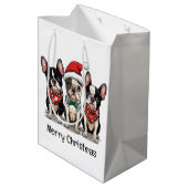 Vrolijk kerstfeest Boston Terrier Honden Medium Cadeauzakje (Achterkant Gekanteld)
