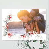 Vrolijk Kerstfeest Botanische Krans Foto Feestdagenkaart