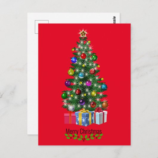 Vrolijk kerstfeest briefkaart (Voorkant / Achterkant)