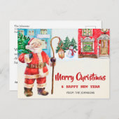 Vrolijk kerstfeest briefkaart Seizoenskaart (Voorkant / Achterkant)