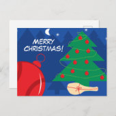 Vrolijk kerstfeest briefkaarten met een leuk tenni (Voorkant / Achterkant)