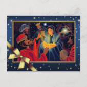 Vrolijk kerstfeest. Briefkaarten van de Nativiteit (Voorkant)