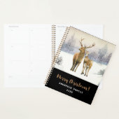 Vrolijk Kerstfeest Buck en Doe Herten Winter Scene Planner (Display)