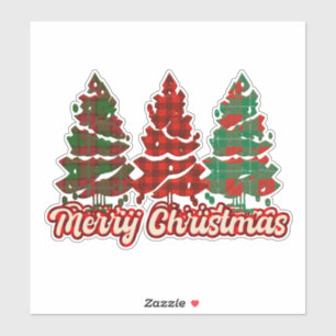 Vrolijk Kerstfeest Buffalo Plaid Trees-42019 Sticker
