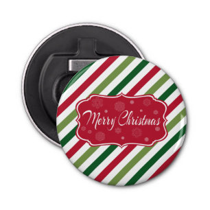 Vrolijk kerstfeest button flesopener