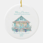 Vrolijk Kerstfeest Buurman strandhuis Ornament (Achterkant)