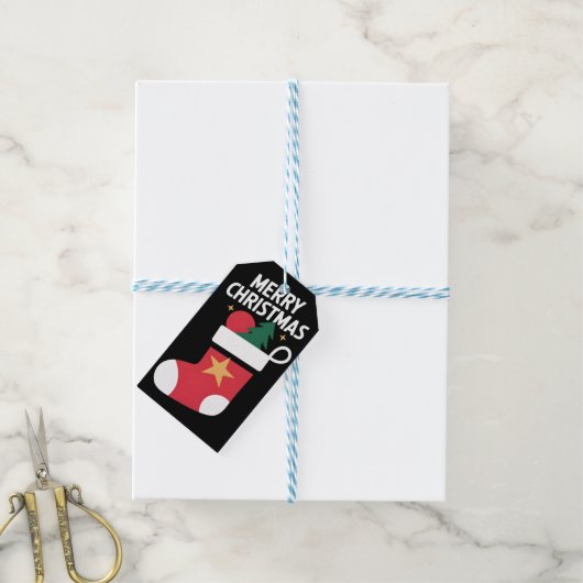 Vrolijk kerstfeest cadeaulabel (Met Touw)