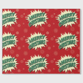 Vrolijk kerstfeest cadeaupapier (Vlak)