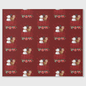 Vrolijk kerstfeest cadeaupapier (Vlak)