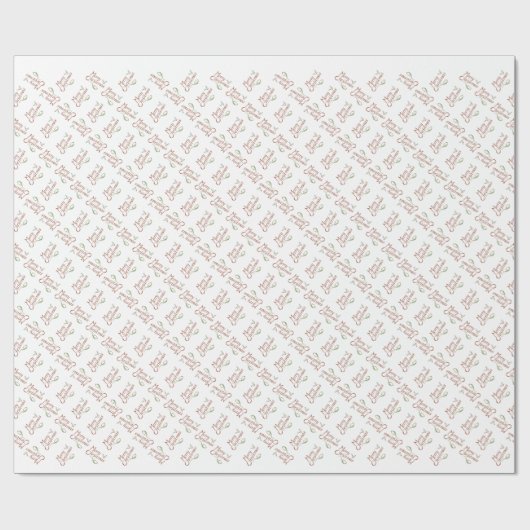 Vrolijk kerstfeest cadeaupapier (Vlak)