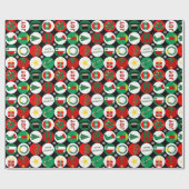 Vrolijk kerstfeest cadeaupapier (Vlak)