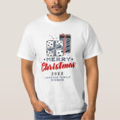 Vrolijk kerstfeest Cadeaus Aangepaste tekst Rood B T-shirt (Voorkant)