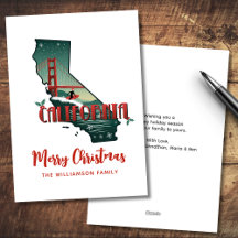 Vrolijk kerstfeest California State Holiday Kaart