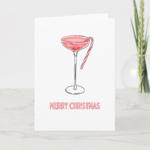 Vrolijk Kerstfeest Candy Cane Cocktail Kerst Kaart