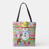 Vrolijk kerstfeest Canvas tassen vrouwen (Achterkant)