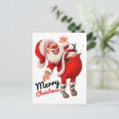 Vrolijk kerstfeest cartoon Santa Briefkaart (Staand voorkant)