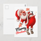 Vrolijk kerstfeest cartoon Santa Briefkaart (Voorkant / Achterkant)