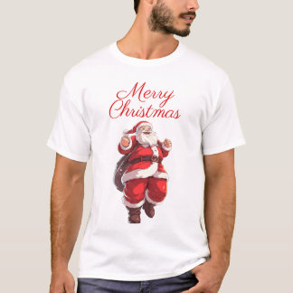 Vrolijk kerstfeest Cartoon Santa T-shirt