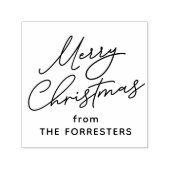 Vrolijk Kerstfeest casual script gepersonaliseerd Zelfinktende Stempel (Design)
