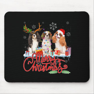 Vrolijk Kerstfeest Cavalier King Santa Reindeer Li Muismat