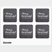 Vrolijk kerstfeest ・Chalkboard ・ Handlettering Vierkante Sticker (Vel)