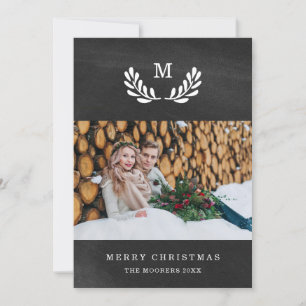 vrolijk kerstfeest   Chalkboard look met foto Feestdagenkaart