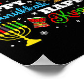 Vrolijk Kerstfeest Chanoeka Kwanzaa Joodse Afro Ho Poster (Hoek)