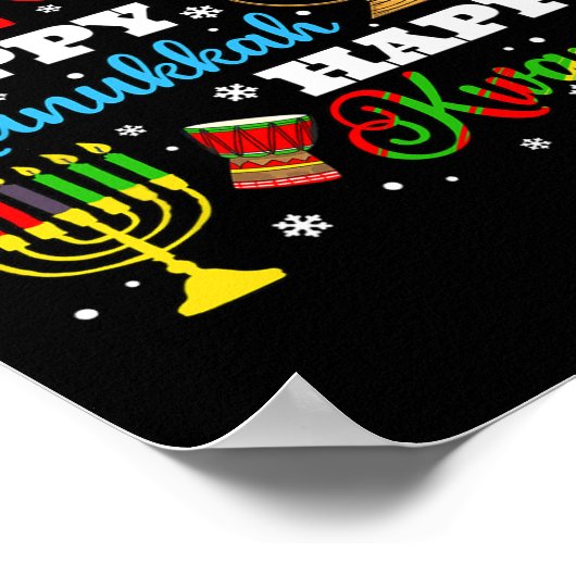 Vrolijk Kerstfeest Chanoeka Kwanzaa Joodse Afro Ho Poster (Hoek)