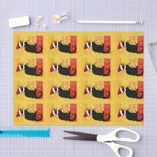 Vrolijk kerstfeest - Chat Noir Tissuepapier (Craft)