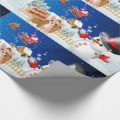 Vrolijk kerstfeest Chihuahua met Frosty Cadeaupapier (Hoek)