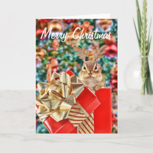 Vrolijk kerstfeest Chipmunk Kaart