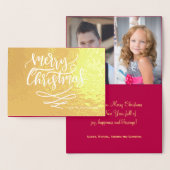 Vrolijk kerstfeest chique moderne kalligrafie scri folie kaarten (Display)