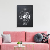 Vrolijk kerstfeest Christelijk Jesus God Black Cha Canvas Afdruk (Insitu (Woonkamer))