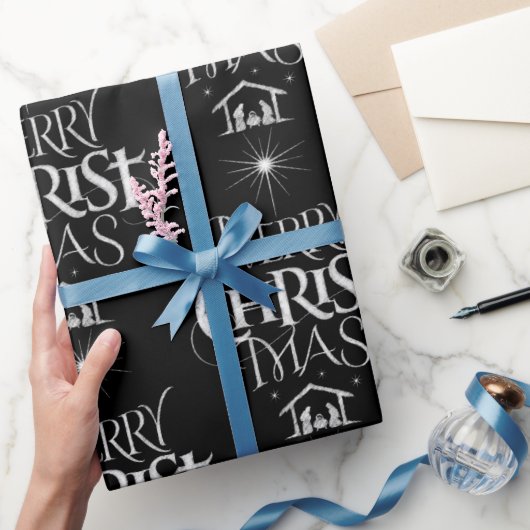 Vrolijk Kerstfeest Christelijke Geboorte Christus Cadeaupapier (Geschenken)