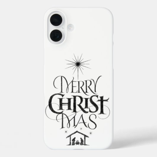 Vrolijk kerstfeest Christelijke kerstkalligrafie Case-Mate iPhone Case (Achterkant)