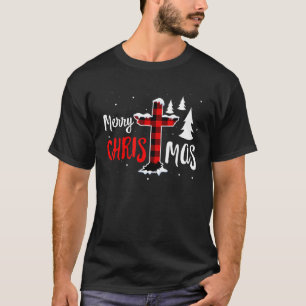 Vrolijk kerstfeest christenen Red Buffalo Pset Chr T-shirt