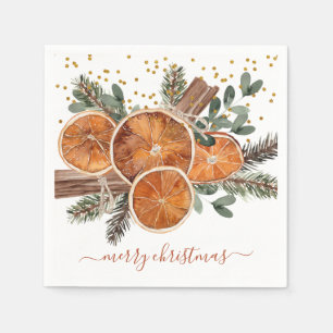 Vrolijk Kerstfeest Citrus Pine Vakantie Servet