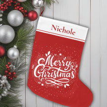 Vrolijk Kerstfeest Classic Rood en Wit Gepersonali