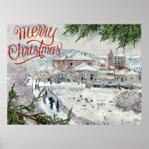 Vrolijk kerstfeest. Claude Monet Poster