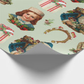 Vrolijk kerstfeest collage met kerstman cadeaupapier (Hoek)