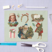 Vrolijk kerstfeest  collage met kerstman tissuepapier (Craft)