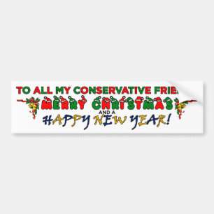 Vrolijk kerstfeest conservatieve Bumpersticker