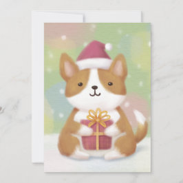Vrolijk Kerstfeest: Corgi Illustratie Kunst Feestdagenkaart