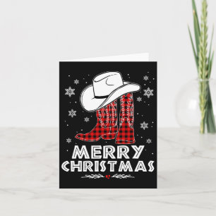 Vrolijk kerstfeest Cowboy Boots Red Buffalo Pset W Kaart